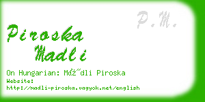 piroska madli business card